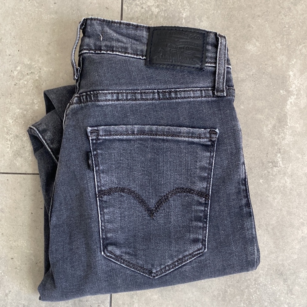 Levi’s black gray high rise skinny jeans 25/26